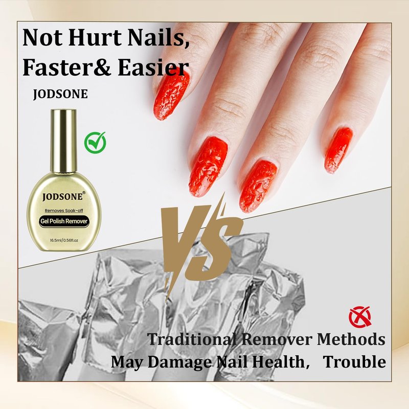 JODSONE 16.5ml 2Pcs Gel Nail Polish Remover No Need Soaking or Wrapping for U V Gel Nail Polish Remover for Nails Removal off at Home Easy and Quick to Remove