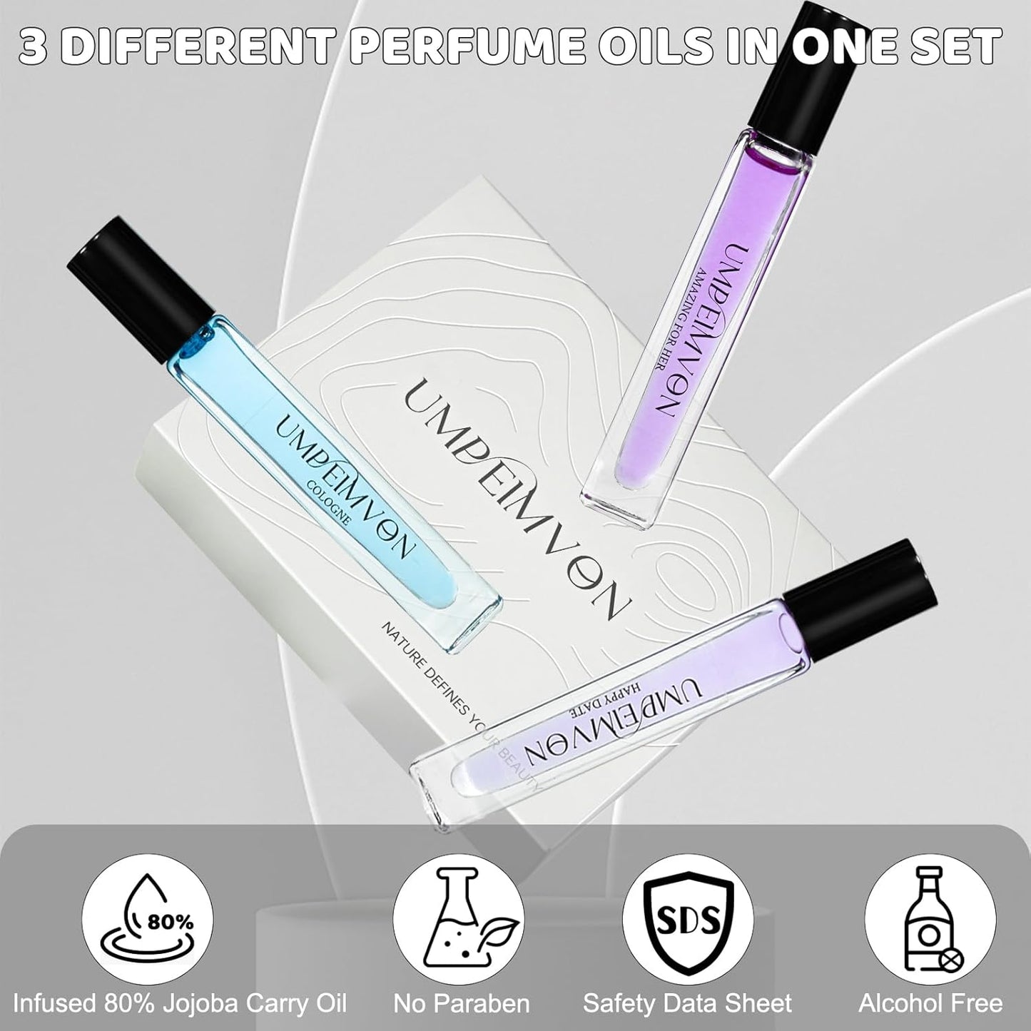 Skiennix Pheromone Perfume Oils - Long-Lasting Roll-On for Women | Sweet & Woody Travel Size 0.33 Fl. Oz