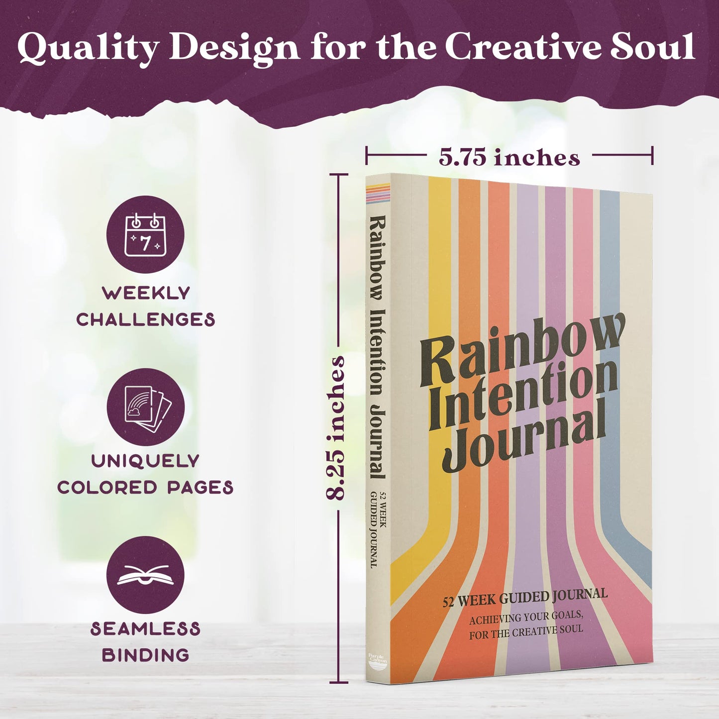 Intention Journal: 52 Week Guided Gratitude Journal for Happiness, Mindfulness, Productivity | Meditations, Breathing Exercises, Goal Setting and Inspirational Quotes | 160 Pages