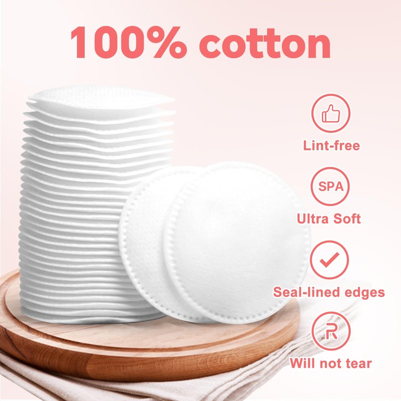 ICOTLE 100% Pure Cotton Round Pads for Face (210), Lint-Free Makeup Remover Pads, Soft, Absorbent, Hypoallergenic, Multi-Layer Design for Cleansing, Skincare and Nail Polish Removal