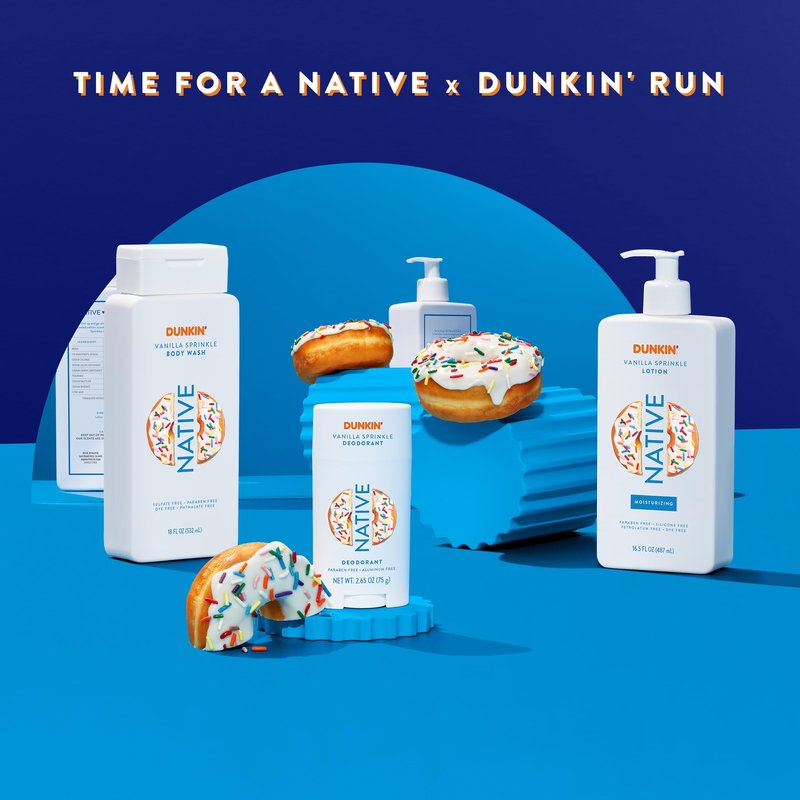 Native Deodorant | Limited Dunkin Donuts Edition | Aluminum Free with Baking Soda, Probiotics, Coconut Oil and Shea Butter | Vanilla Sprinkle 2.65oz