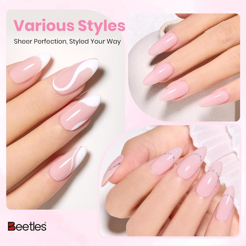 Beetles Gel Polish - Warm Grace Nude Pink 15ML | Sheer Translucent UV Soak Off Nail Color for DIY Manicure