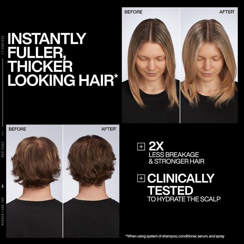 Redken Acidic Grow Full System Densifying Shampoo - Lightweight Formula for Thicker Hair | Gentle Cleansing & Scalp Moisturizing