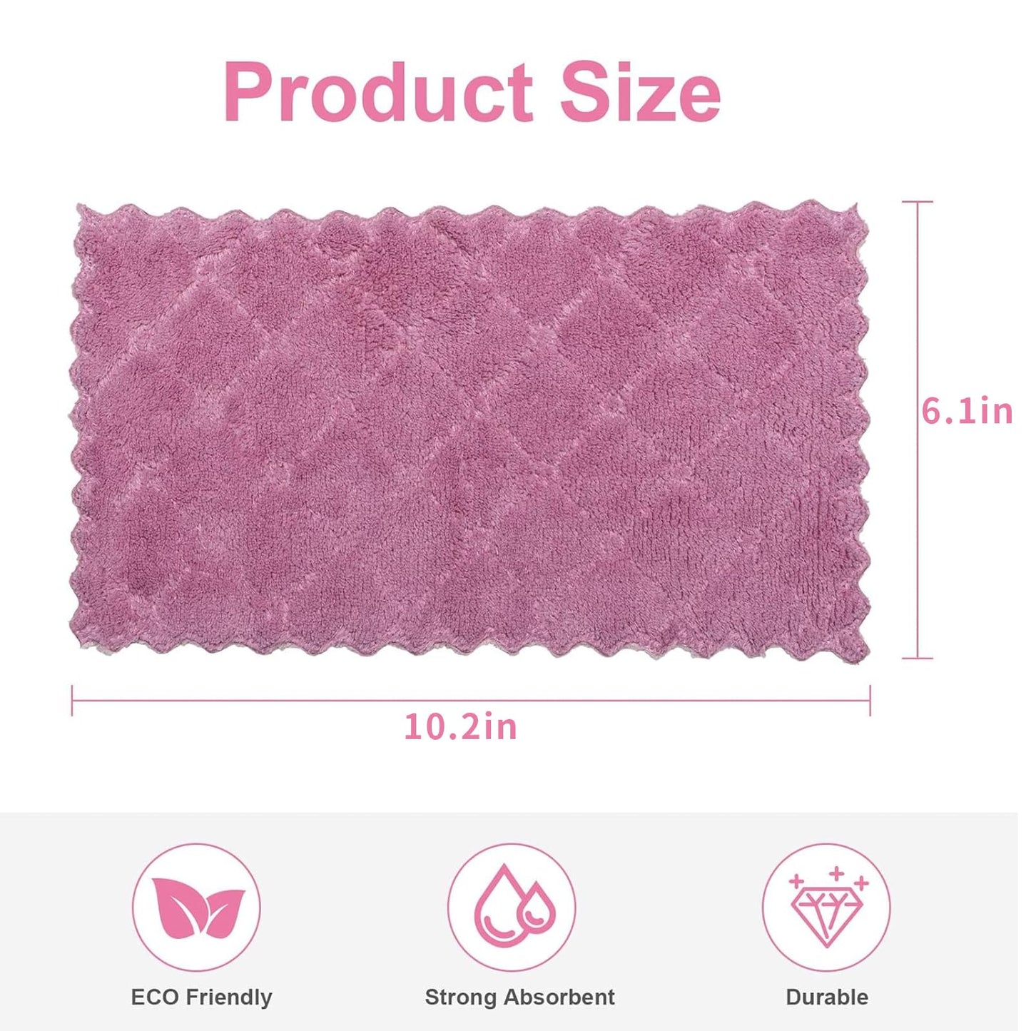 Bessrung 20 Packs Kitchen Cloth Dish Towels, Nonstick Oil Fast Drying Washcloths, Premium Dish Cloths for Kitchen, Car, Bathroom Cleaning, Reusable Highly Absorbent Cleaning Clothes, Mix-Colors