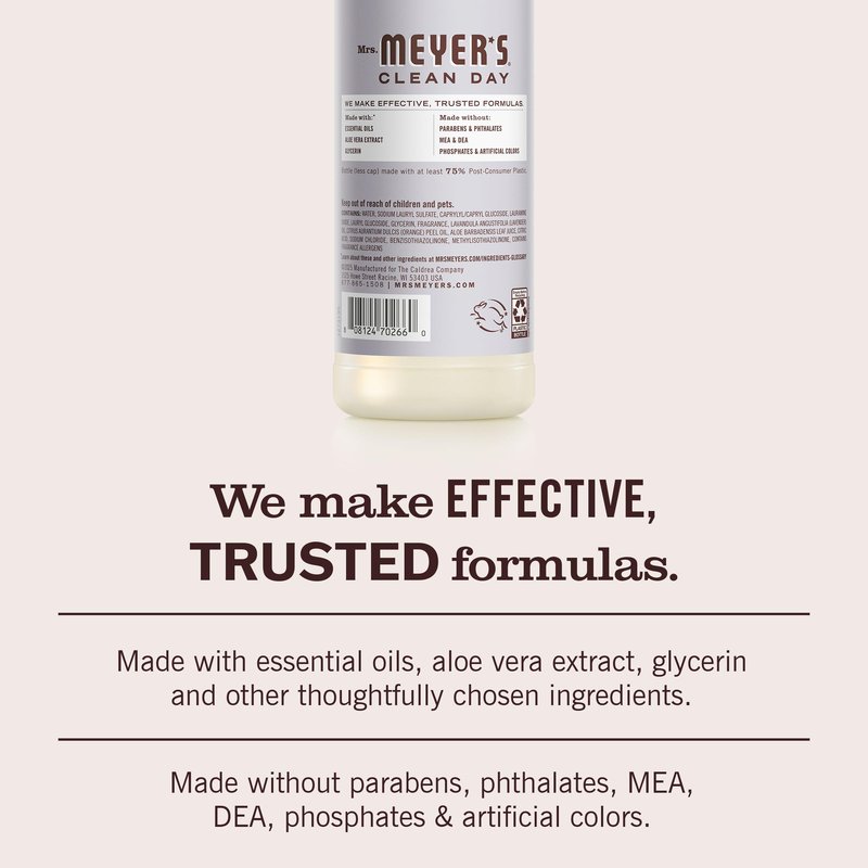 MRS. MEYER'S CLEAN DAY Liquid Dish Soap, Lavender, 16 fl. oz - Pack of 3