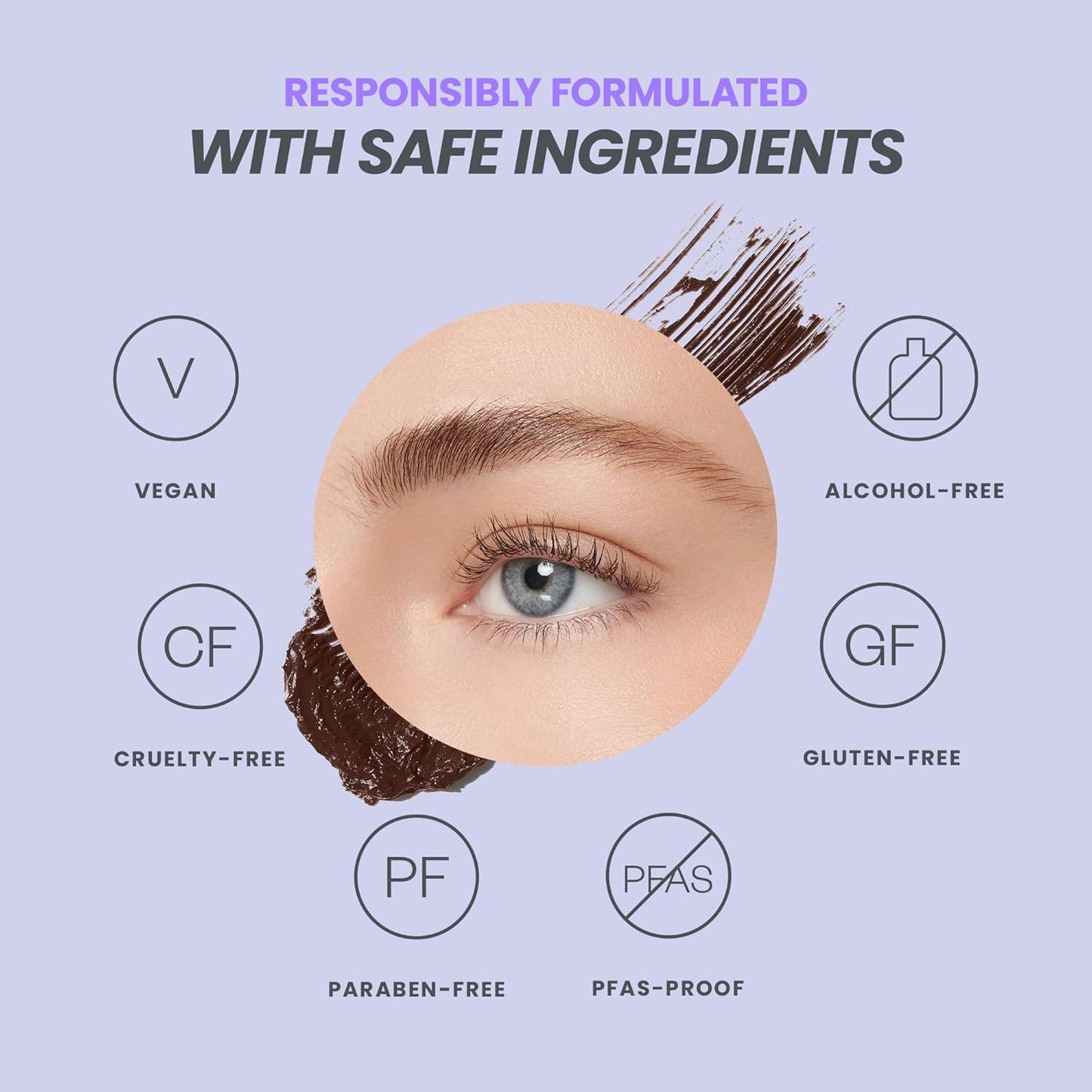 Wonderskin Infinite Rizz Mascara - Brown Volumizing Mascara for Length & Volume | Long-Wear, Smudge-Proof, Water-Resistant