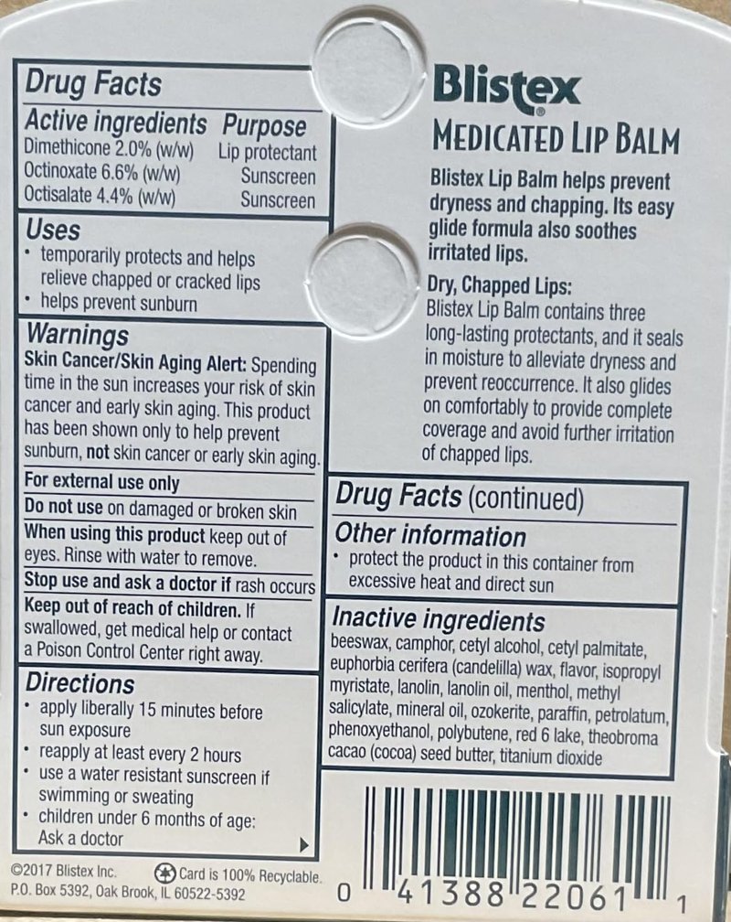 Blistex Medicated Lip Balm, .15 Oz. (5 Pack)