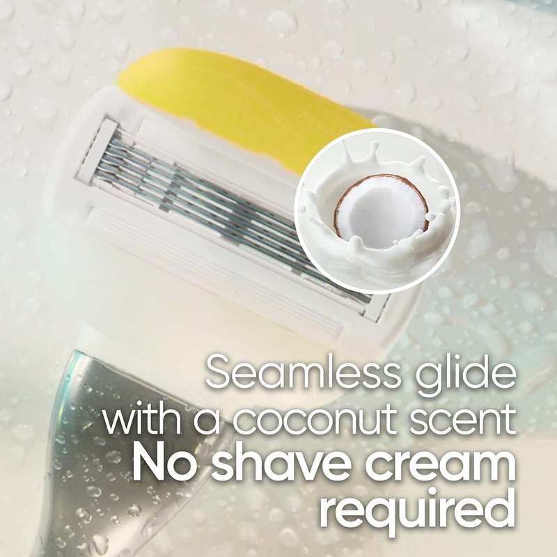 Gillette Venus ComfortGlide Women's Razor Blade Refills - Infused with Olay Coconut Scent, 6 Count (Pack of 2)