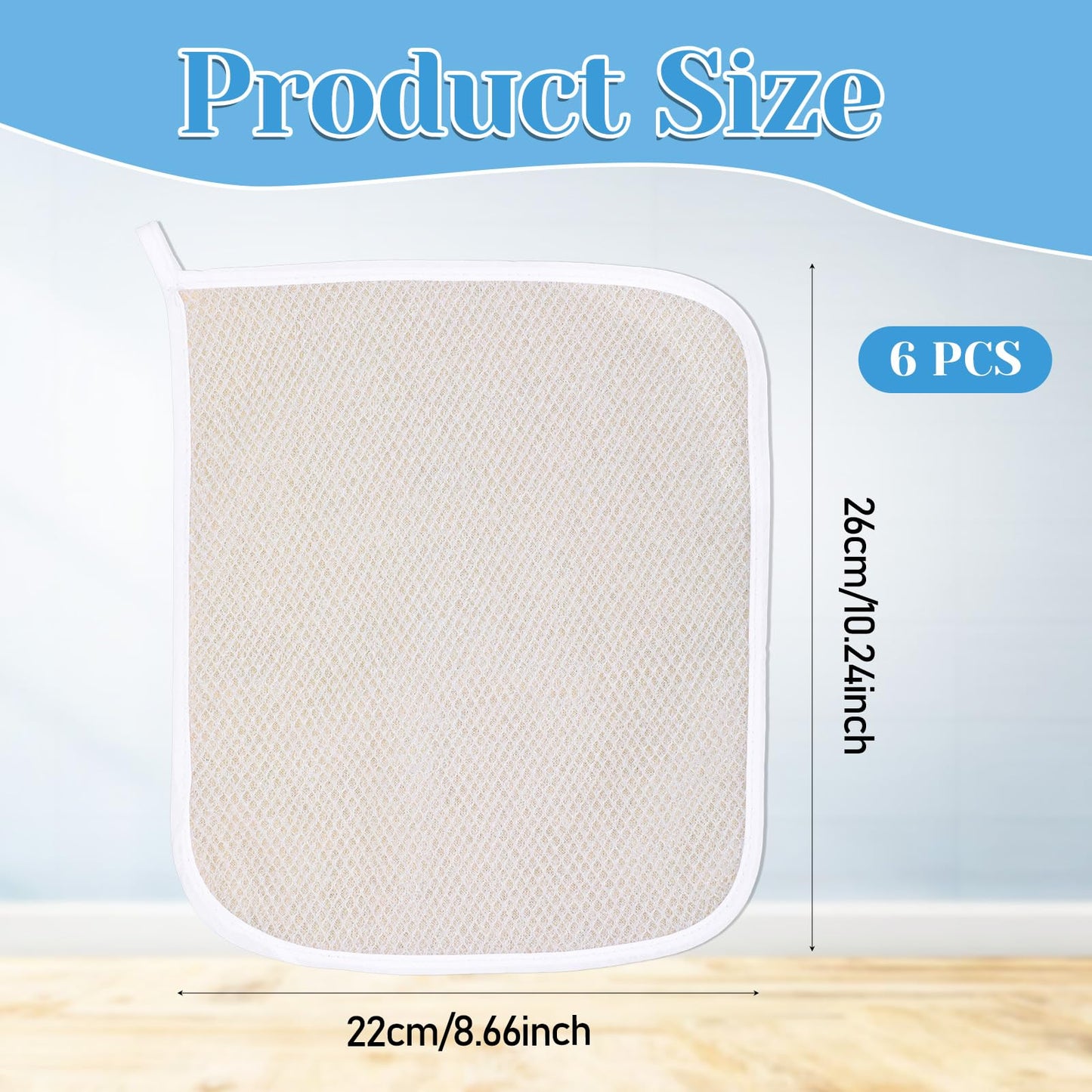 Body Wash Cloths, 6 Pieces Thin Exfoliating Washcloths Soft Weave Clean Face Towels Exfoliating Scrub Towel Soft Facial Washcloths for Women Man Face and Body Showering