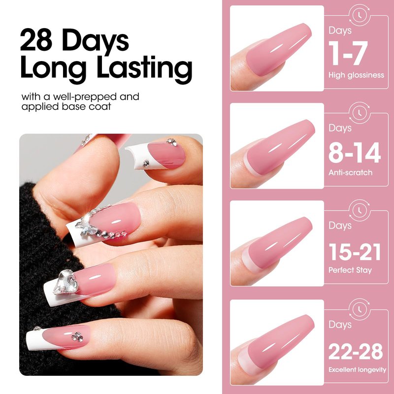 GELLEN Poly Gel Builder Nail Gel for Nail Extension Nail Strengthener, Hema & TPO& TMPTA free, 60g 08 Pink Nude Nails Enhancement Thickening Long-lasting Nail Art Design for Easy DIY at Home Salon