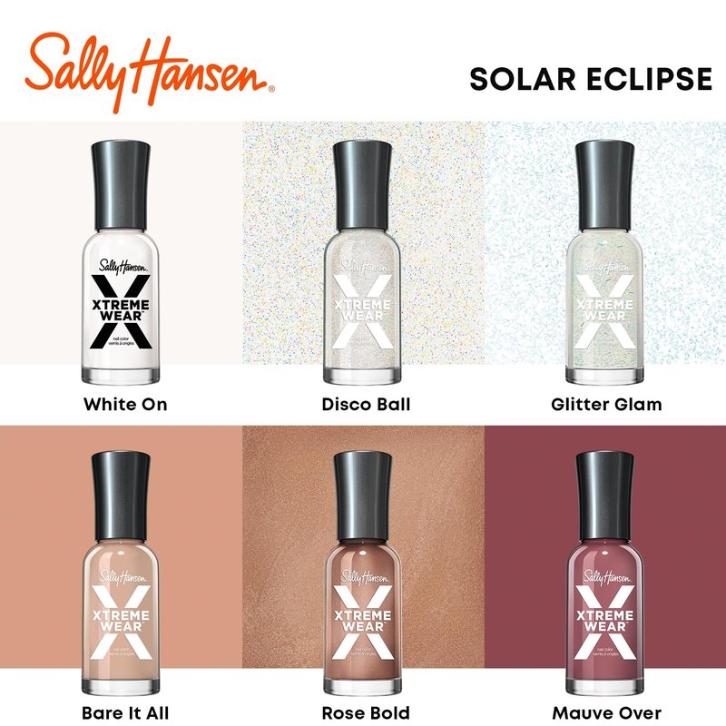Sally Hansen Xtreme Wear, White On, Long Lasting, Chip Resistant, Semi Opaque, Shiny White Nail Polish