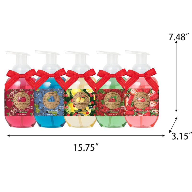Foaming Hand Soap Gifts for Women Mothers Day Gifts, Liquid Hand Soap - Set of 5 Gentle Foaming Soaps (5x10.8fl.oz) Assorted Hand Wash with Gift Card & Premium Box, Kitchen Bathroom Home Essentials
