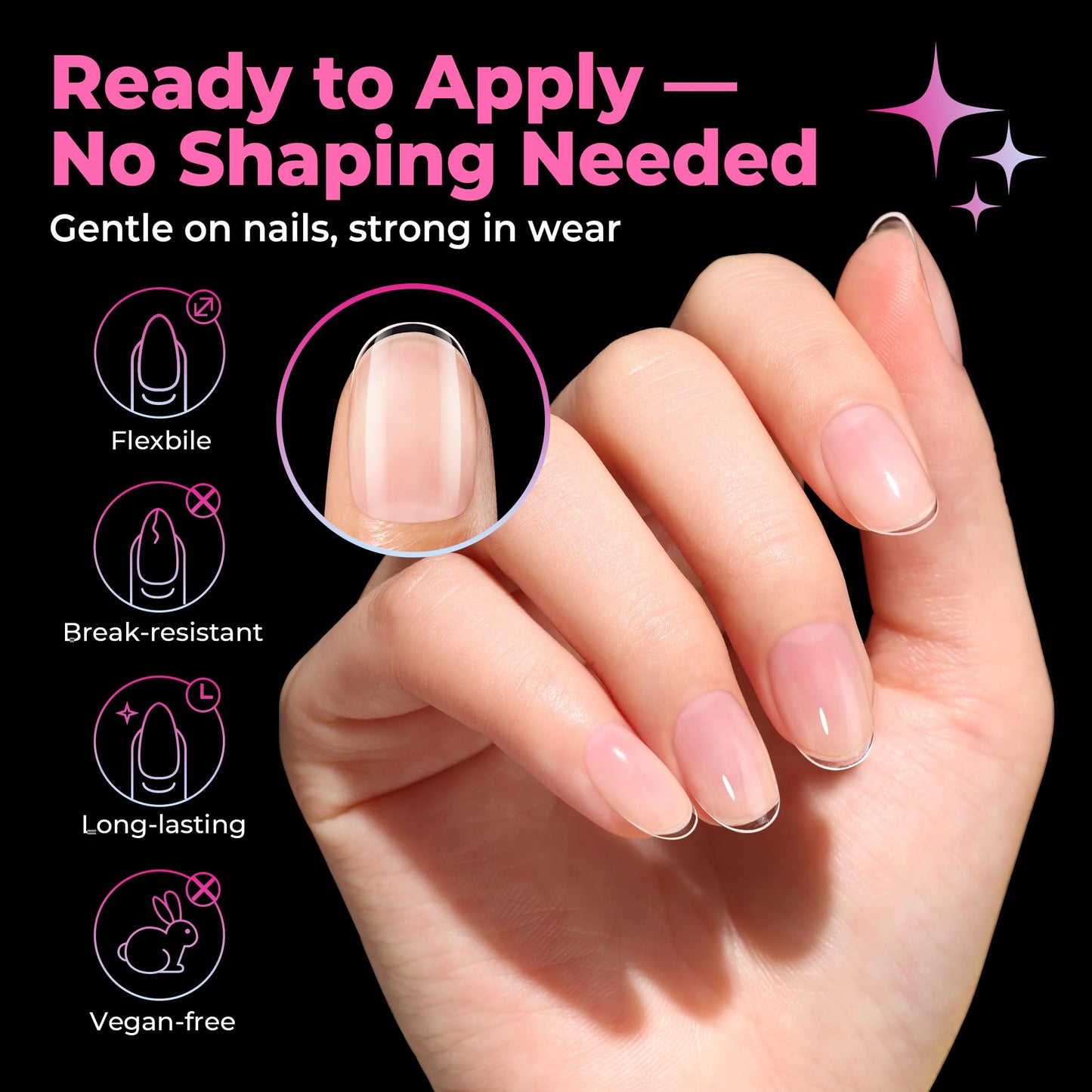 UNA GELLA Extra Short Oval Nail Tips, Pre-Etched Round Clear Fake Nails 216pcs Soft Gel Acrylic Nail Tips Full Cover False Ultra Short Gel Nail Tip for Beginners Nail Salon Extensions 12 Sizes