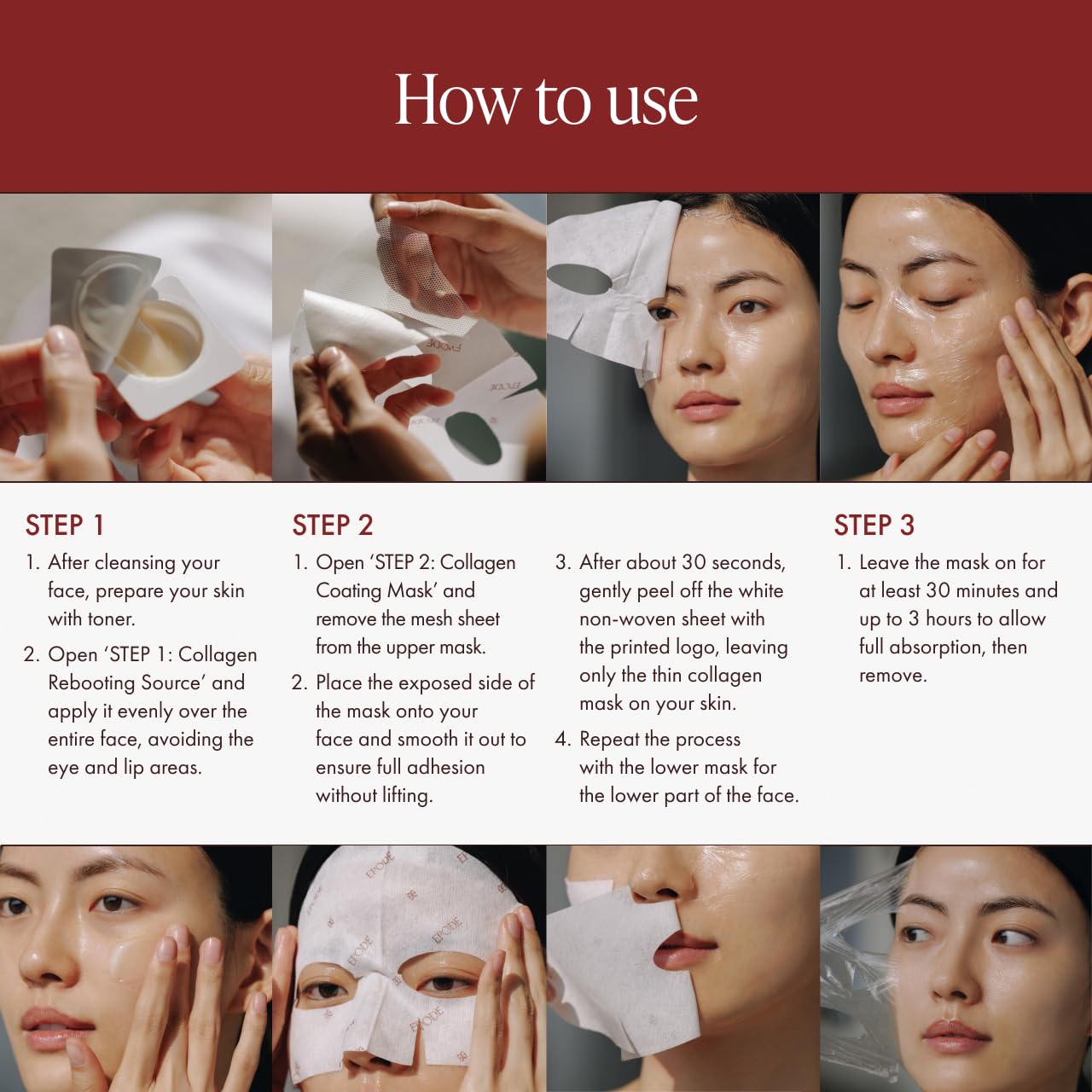 EPODE Reboot & Glow Collagen Duo Hydrating Face Mask | Korean Ampoule & Collagen Mask Set | Korean Masks for Glass Skin | 5mL (0.16 fl. oz.) Ampoule, 1.5g (0.05 oz.) Mask Sheet