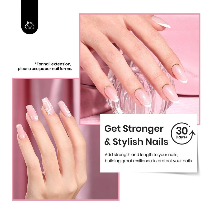 Beetles Builder Gel HEMA Free-0.51 oz Lady with Dreams Glitter Pink Building Gel,Building Apex Strengthening Thickening Sensitive Nails Extension,for Beginner DIY Salon at Home,UV LED Lamp Cured