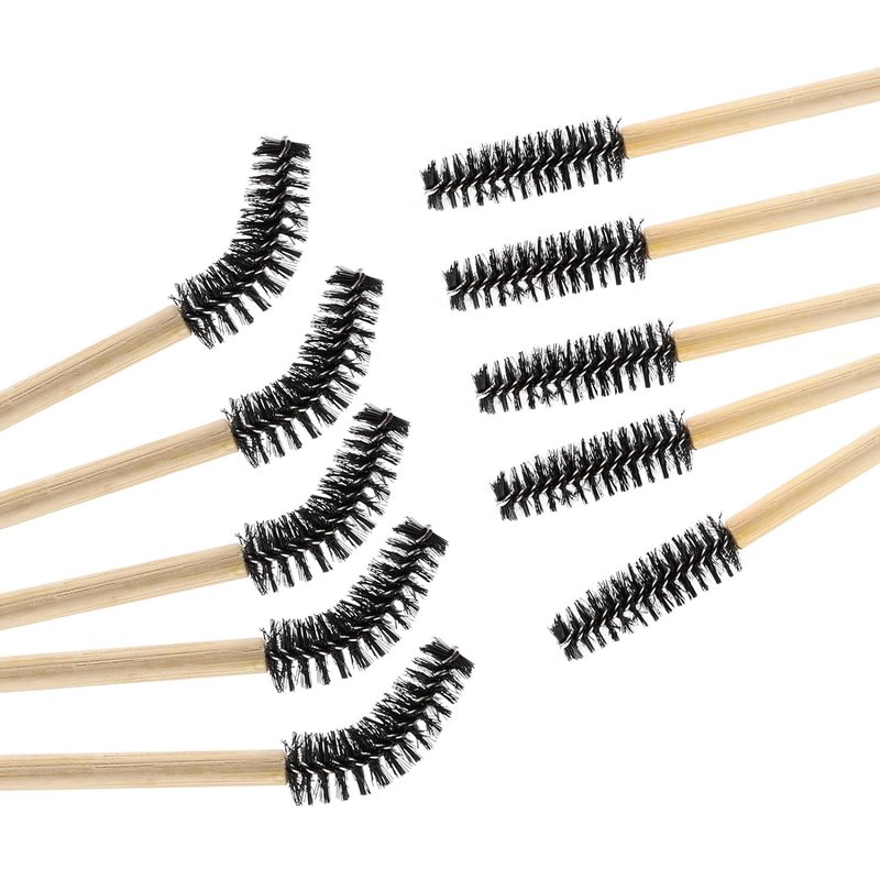 Disposable Mascara Wands - Eyelash Brush Spoolies for Extensions | Black Bamboo Sticks (300 Count)