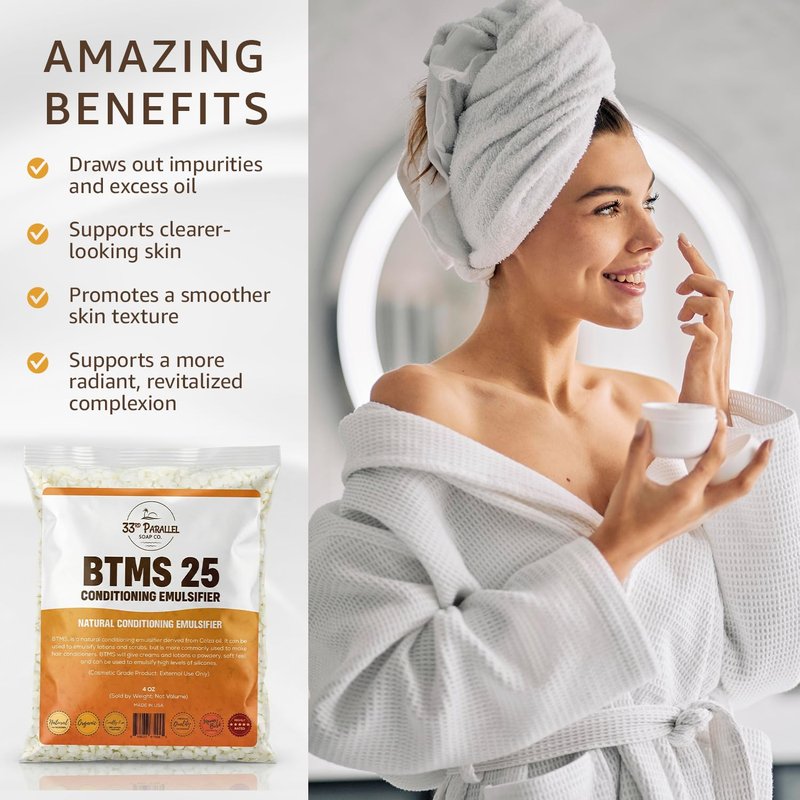 BTMS 25 Conditioning Emulsifier - Behentrimonium Methosulfate & Cetearyl Alcohol | 1 lb (16 oz)