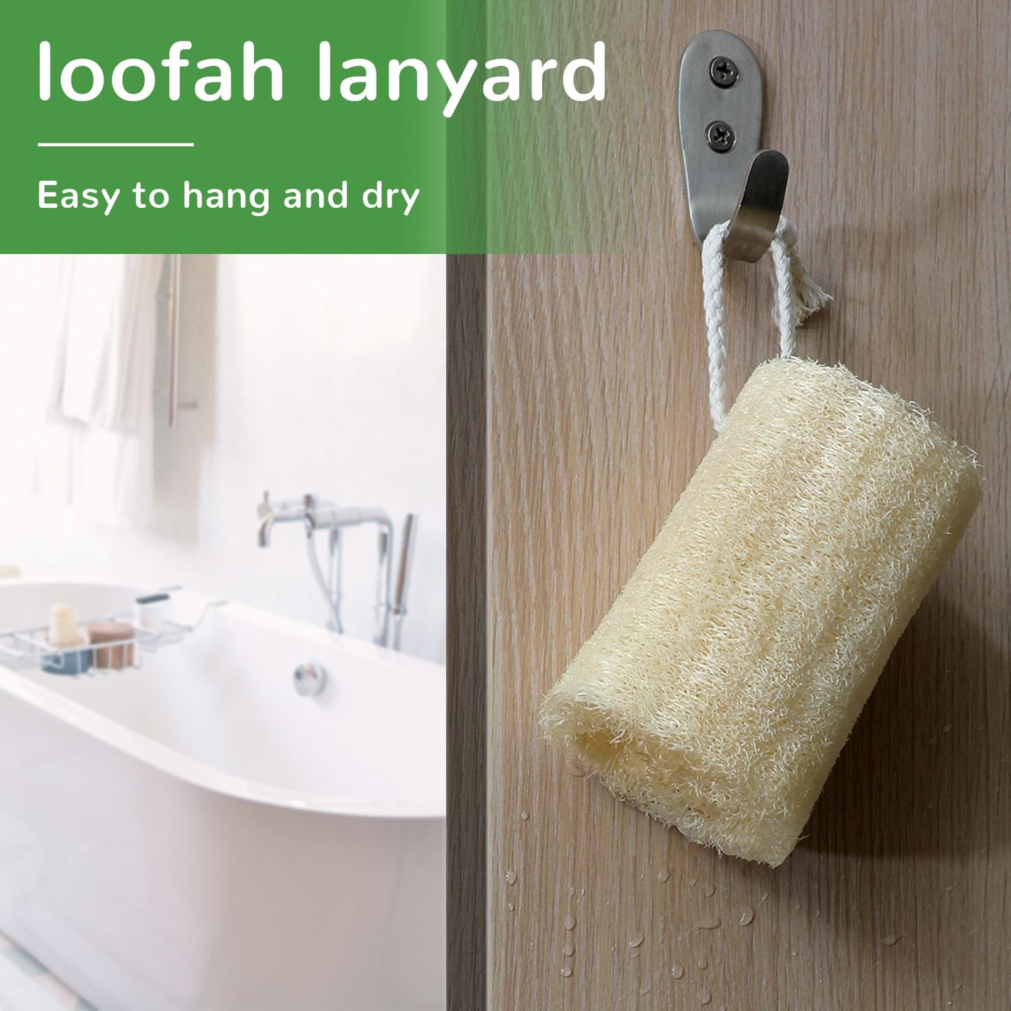 4-Pack Natural Loofah Sponges for Exfoliating Body Scrub, Plant-Based Bath Sponges for Men & Women, Eco-Friendly Back & Face Scrubber, Reusable Shower Loofah