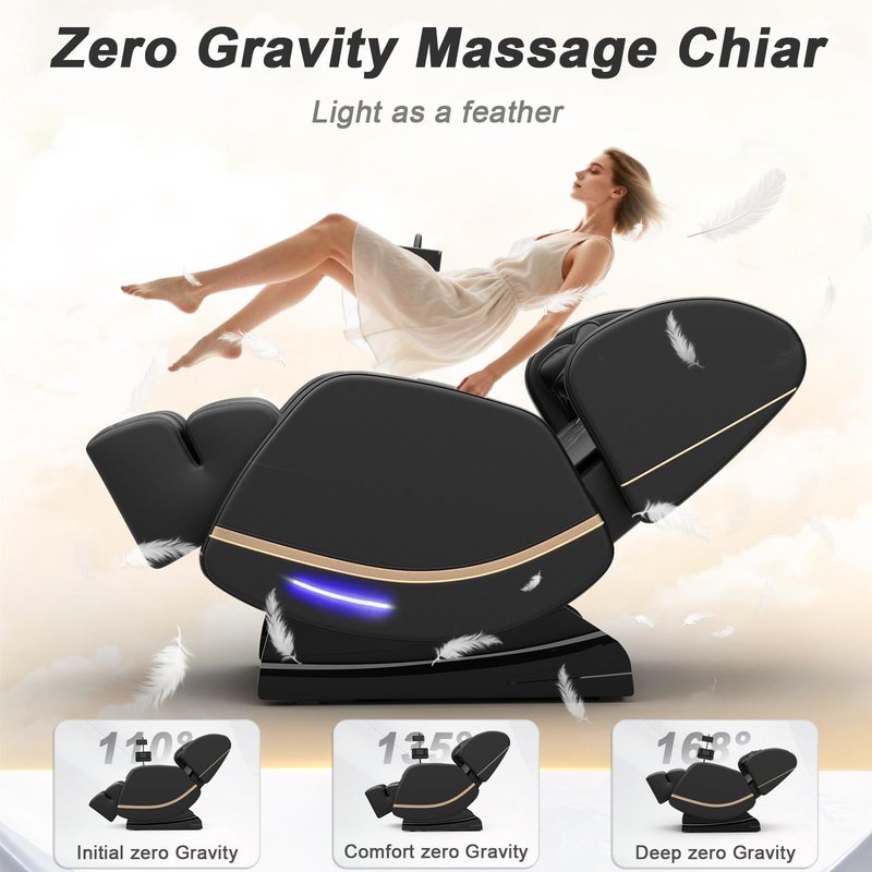 Megashock SL Track 2026 Massage Chair Full Body, Zero Gravity Massage Chair with Back Heat, 12 Fixed Rollers, Foot Massage, Airbag Massage and Bluetooth Speaker for Home and Office