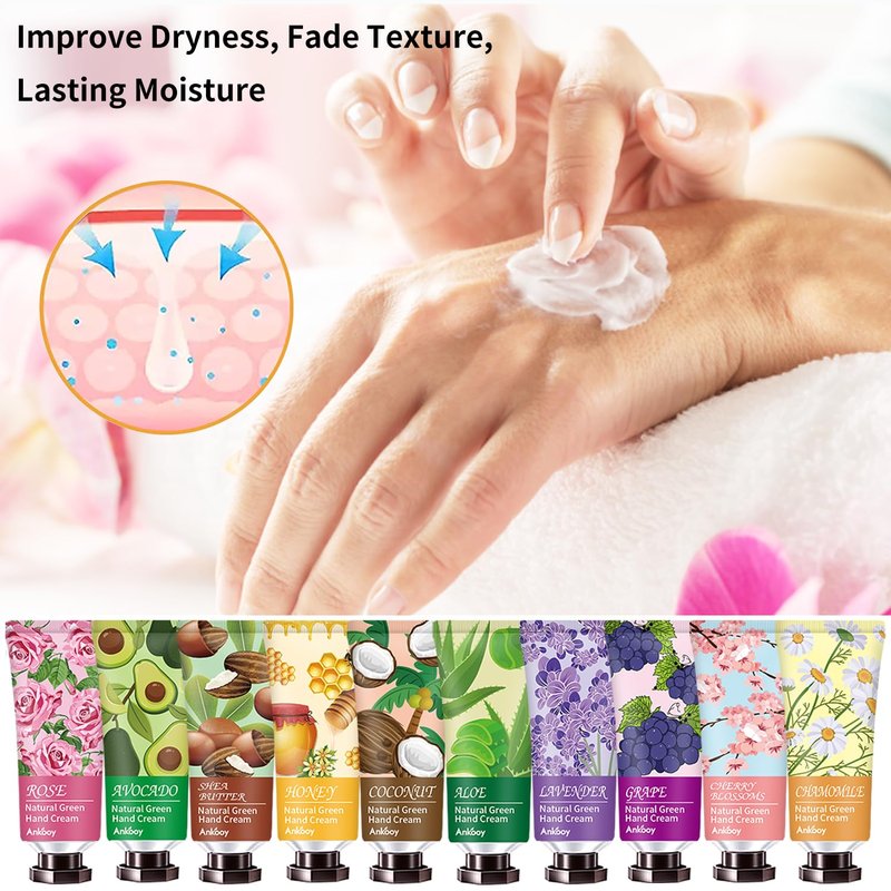 Hand Cream for Dry Cracked Hands - 12 Pack Natural Lotion | Perfect Gift for Nurses & Teachers