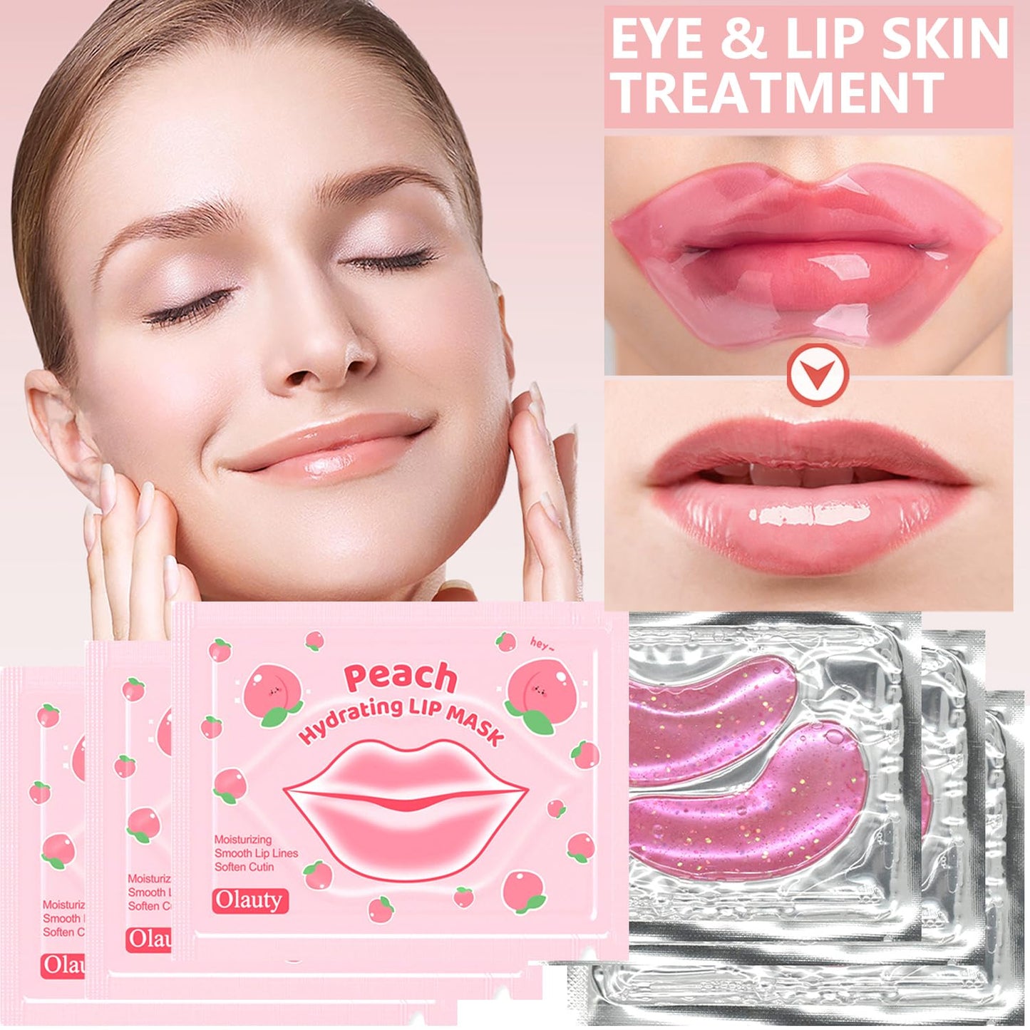 BliBling 30 Pairs Lip Mask & Eye Mask, Under Eye Patches for Puffy Eyes, Moisturizing Spa Labial Lip Masks, Reducing Fine Lines, Bachelorette Party Favors, Bulk Gifts, Bridesmaid Gifts, Wedding Gifts