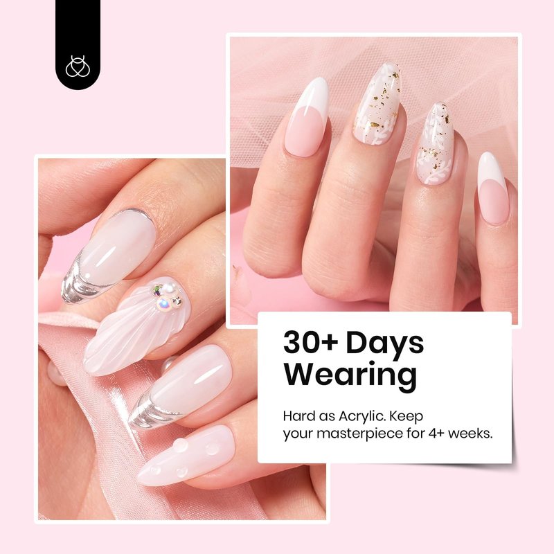 Beetles Hard Gel, Ivory Veil 1 oz 9 in 1 Nail Extension,Sculpting,Building Instant Apex for Salon Professionals,Jelly White Builder Nails Gel,UV & LED Lamp Needed