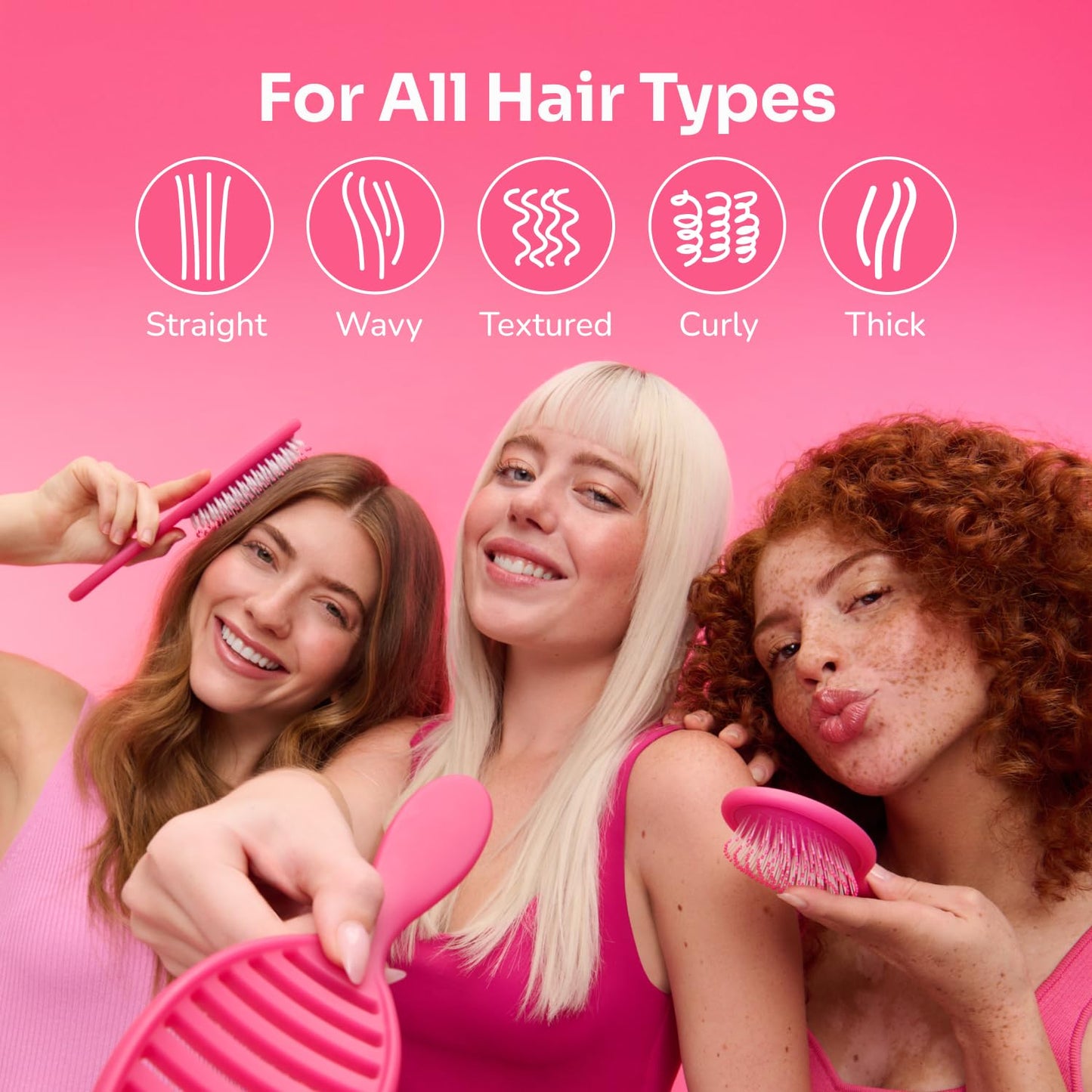 Wet Brush Original Detangler Hair Brush, Pink Frost - Ultra-Soft IntelliFlex Bristles - Detangling Brush Glides Through Tangles For All Hair Types (Wet Dry & Damaged Hair) - Women & Men
