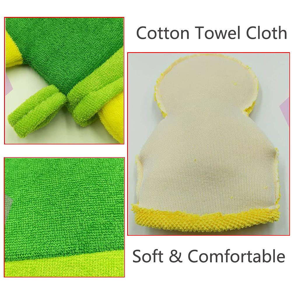 HSENCHO Bath Sponge Cute Animal Shower Bathing Mitt Loofah Soft Wash Sponge Body Scrub (3PCS)