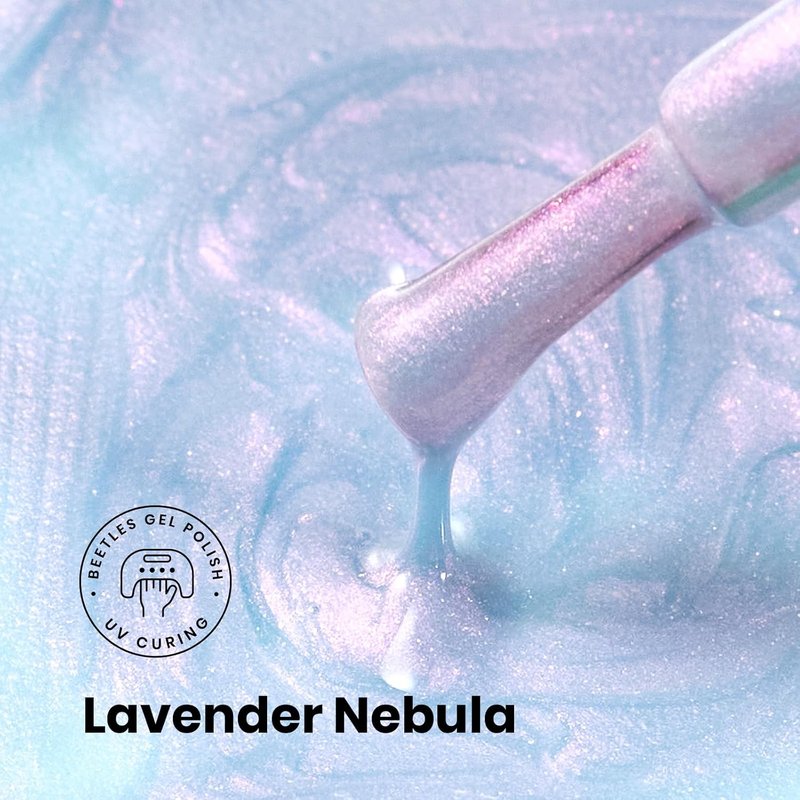 Beetles Pearl Gel Nail Polish - Lavender Nebula Blue Shimmer | 15ml Long-Lasting UV Gel for Stunning Nail Art