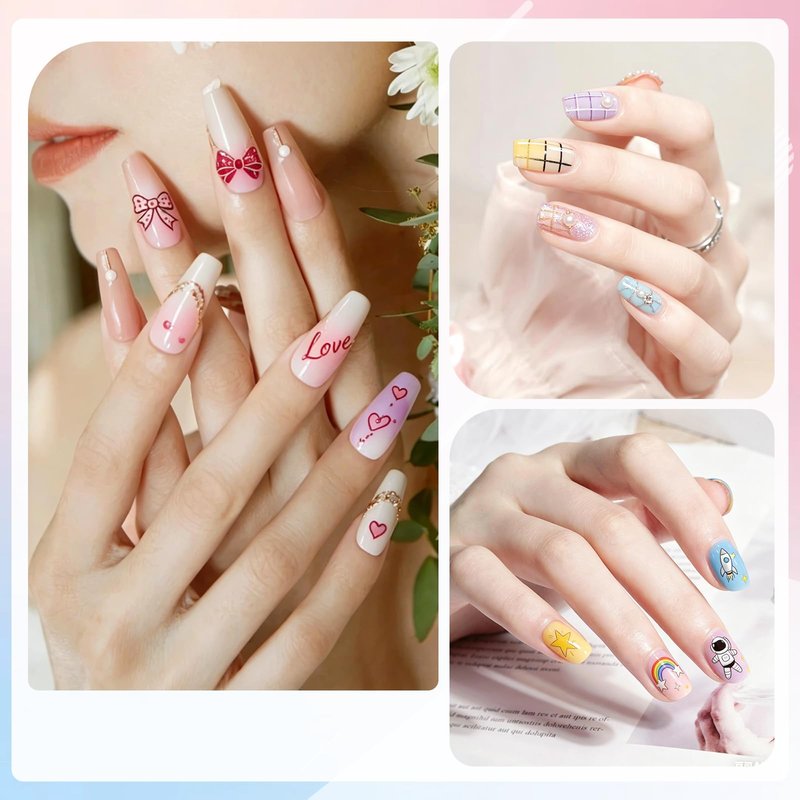 Biutee Nail Stamping Kit 12Pcs Nail Art Stamp Plates 8 Colors Stamping Polish Gel Silicone Stamper Scraper with Storage Bag, Nail Stamping Plate Lace Star Rose Plaid TemplateHoliday Design Gift
