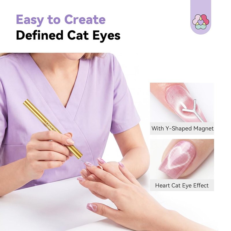 SAVILAND Cat Eye Nail Magnet - 5X Stronger Golden Double-Head Design for Stunning Nail Art