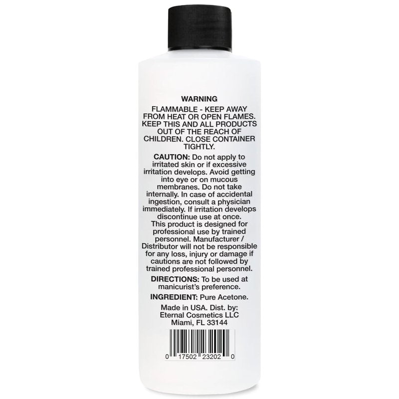100% Acetone Gel Nail Polish Remover - Effective for Glue, Gel, Acrylic & Dip | 8 Fl Oz