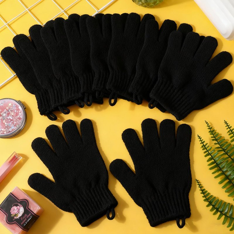 FoldTier 200 Pcs Exfoliating Gloves Bulk for Shower Body Double Sided Gloves Exfoliating Bath Mitt with Hanging Loop Bath for Women Men Bathing Skin Scrubber Accessories Beauty Spa(Multicolor)