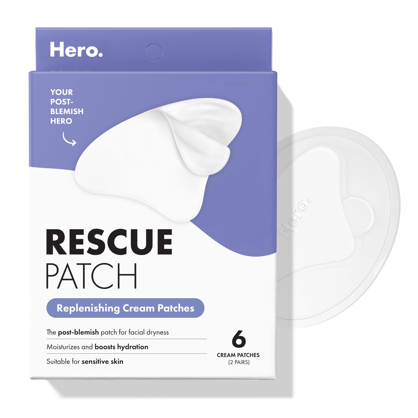 HERO COSMETICS Rescue Patch – The Moisturizing Cream Patch for Post-Blemish Skin. Provides Instant Moisture and Long-Lasting Hydration. Dermatologist-Tested and Won’t Clog Pores. 6ct (3 pairs)