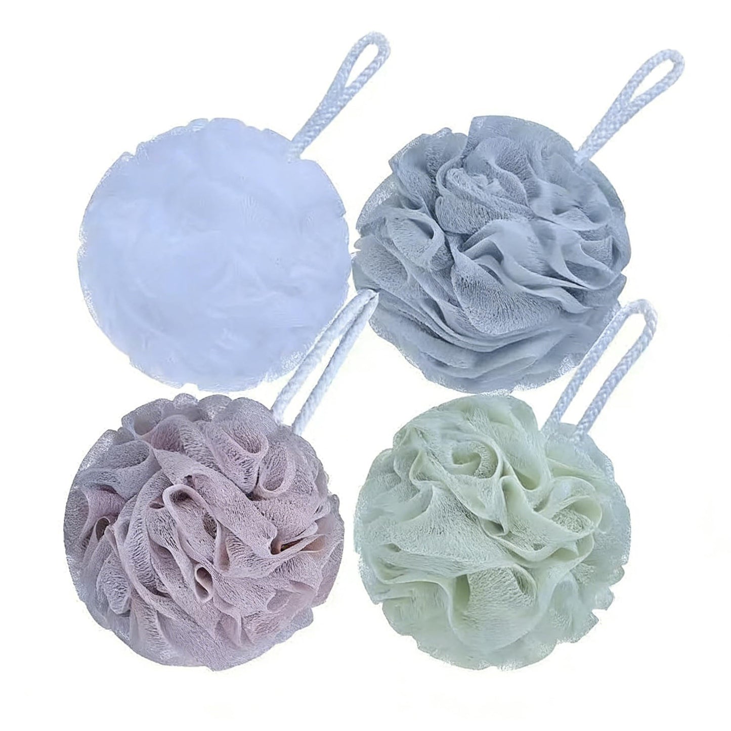 Travel Size Loofah with Case - Mini Exfoliating Body Scrubber, Portable Bath Sponge for Shower, Compact Shower Pouf for Women Men, Lightweight Travel Essentials, (C)