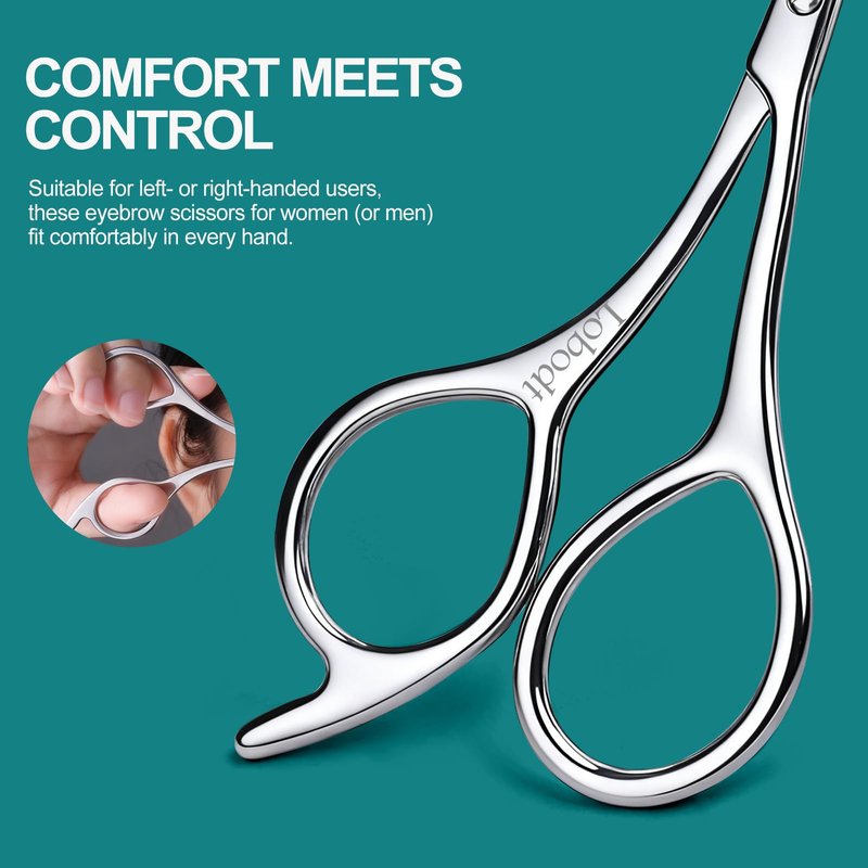 Eyebrow shears with combs, Eyebrow scissors,4.65-inch small eyelash trimming scissors, Suitable for both women and men，Precise eyebrow trimmers, easily create delicate eyebrow shapes, with PU Case
