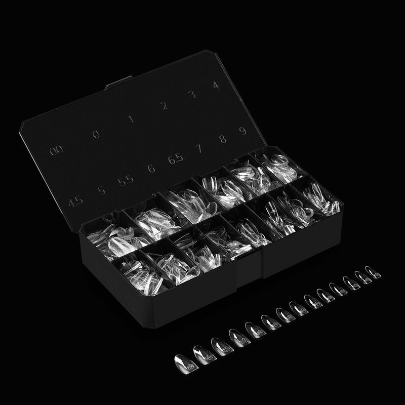 Apres Gel-X® Round Box of Nail Tips | 280 Tips, Soft Gel Tips, 14 Sizes 00-9 | Half-sizes Included (Natural Round Medium)