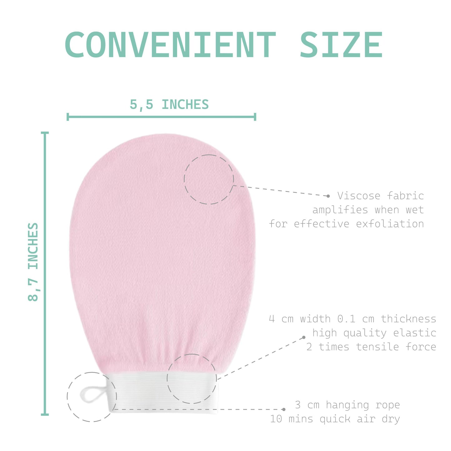 Exfoliating Bath Glove (1-Pack) - Turkish Hammam & Moroccan Body Scrub Mitt - Deep Skin Exfoliator for Glow & Softness - Premium Viscose Kessa Mitt for Shower, Spa, Sauna & Detox