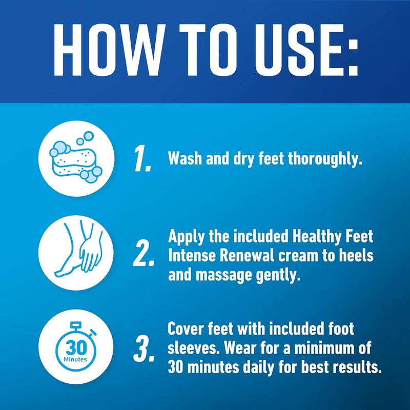 O’Keeffe’s Heel Repair Kit - Intense Renewal Foot Cream & Reusable Foot Sleeves | Exfoliates & Softens Dry Heels (1 Pair)