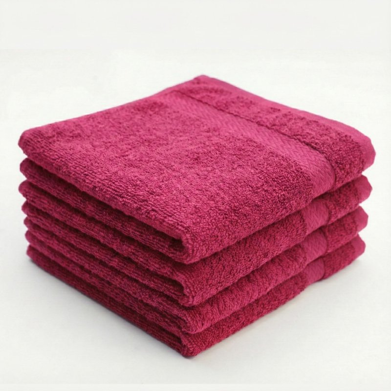 Premium Wash Cloths Set, 13 x13 Inches, 100% Cotton Ring Spun, Highly Absorbent and fast dry, Soft Feel Essential Washcloths for Bathroom, Spa, Gym, and Face, fingertip towel (Pack of 4) (Hot Pink