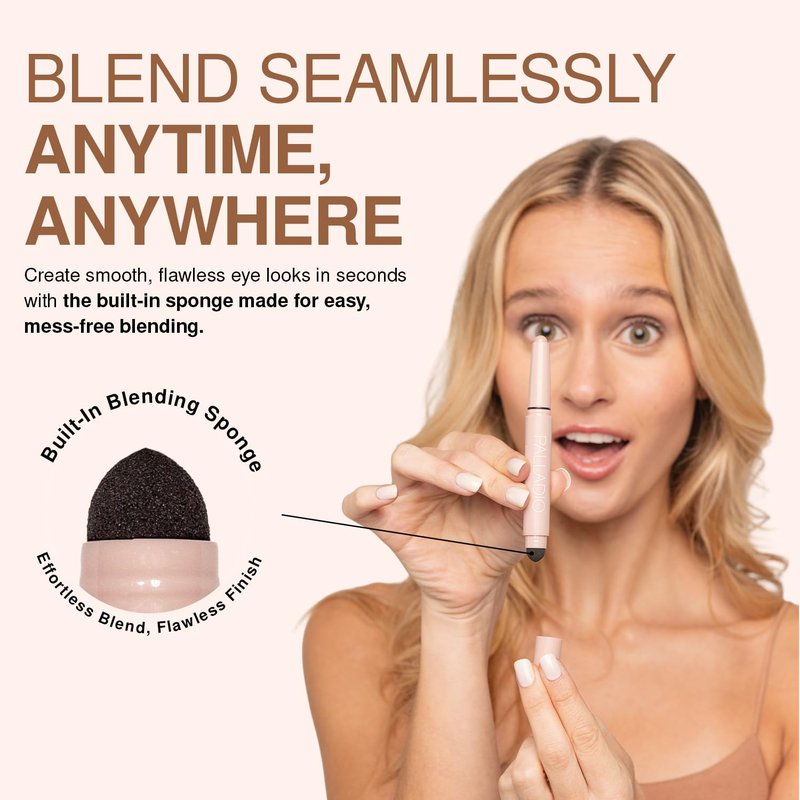 Palladio Waterproof Eyeshadow Stick - Long Lasting, Smudge-Free Formula | Matte Rose Shade with Blending Sponge