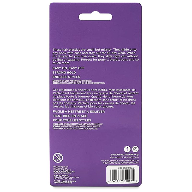 Goody Ouchless Hair Ties - 250 Ct Clear Latex Bands for Easy Glide & Ultra-Strong Hold | All Hair Types