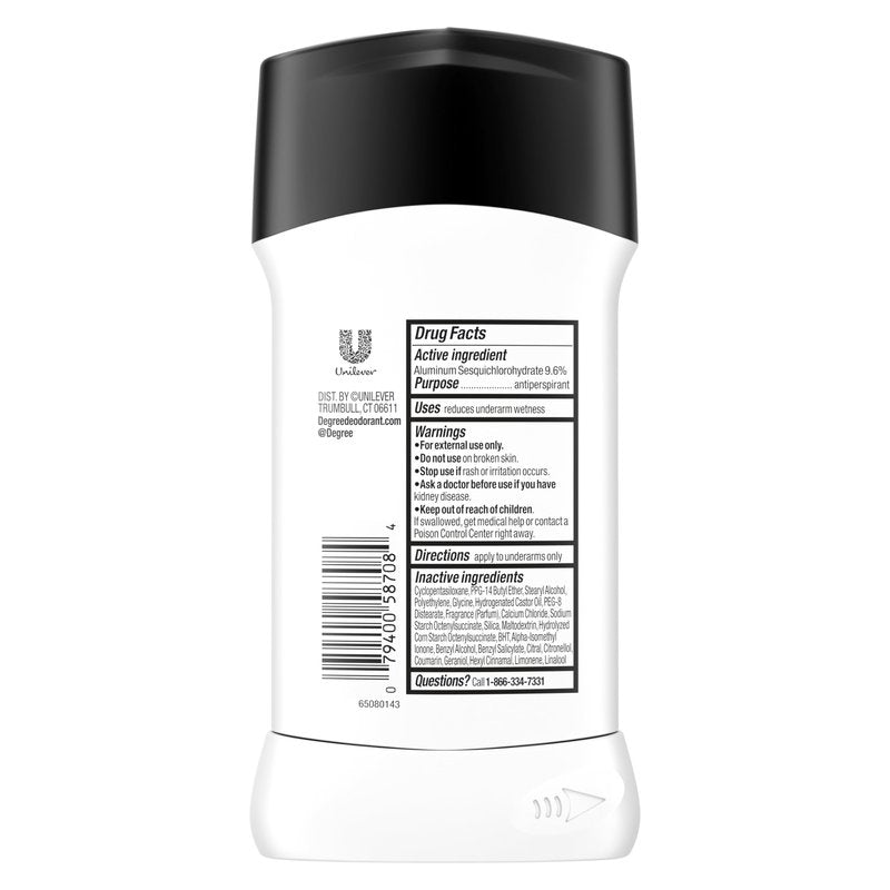 Degree Men UltraClear Antiperspirant Deodorant Black+White 72-Hour Sweat and Odor Protection Antiperspirant For Men With MotionSense Technology 2.7 oz