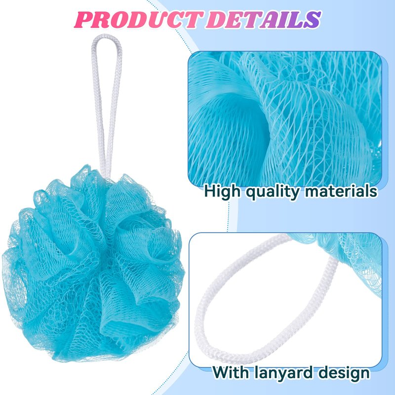 Chengu 20 Pack Mini Loofah Bath Sponge 20g Portable Travel Size Shower Sponge with Hanging Loop 4 Inch Bulk Mesh Puff for Kids Men Women Exfoliating Scrubber Pouf