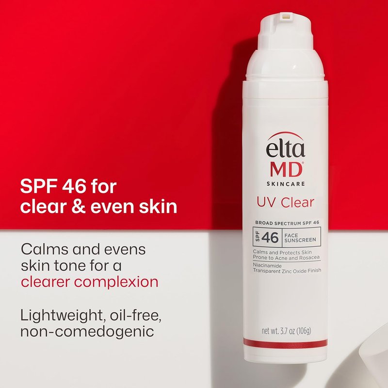EltaMD UV Clear Face Sunscreen SPF 46 - Oil-Free Zinc Oxide Formula for Acne-Prone Skin | 3.7 oz