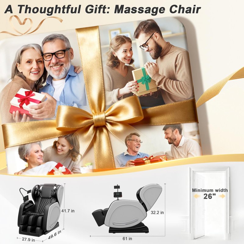 Megashock SL Track 2026 Massage Chair Full Body, Zero Gravity Massage Chair with Back Heat, 12 Fixed Rollers, Foot Massage, Airbag Massage and Bluetooth Speaker for Home and Office