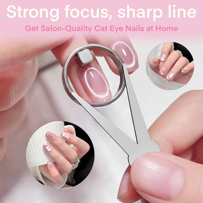 Cat Eye Nail Magnet - Ring-Shaped Strong Magnet Tool for DIY Nail Art | Perfect for Beginners & Artists (1 Pc)