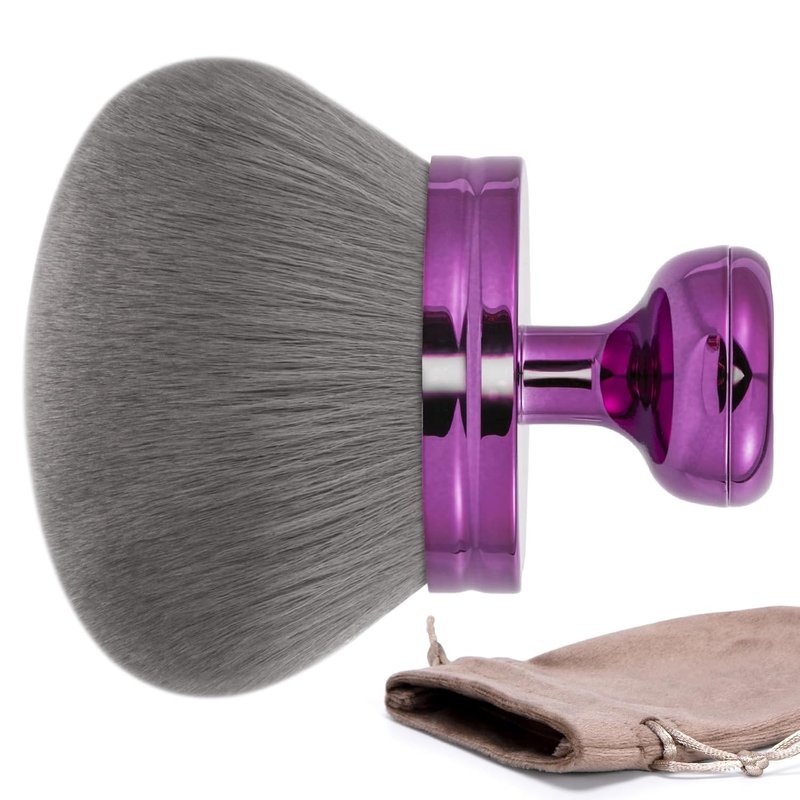 Extra Large Body Makeup Brush - Self Tanner Applicator with Drawstring Bag | 3.2 Inch for Face, Legs, and Body (Purple)