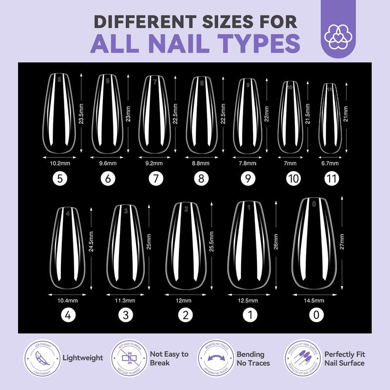 SAVILAND Gel Nail Kit with U V Light: Gel Nail X Kit with Nails Glue Easy At Home Nail Kit 500Pcs Short Coffin Nail Tips and Nail Drill 4-in-1 Glue Gels 15ML Mini U V Nail Lamp For Manicure