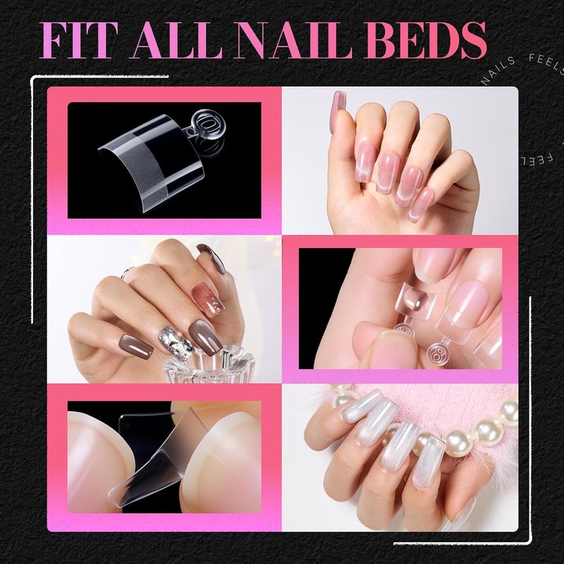 Makartt Short Square Nail Tips: 504 PCS Half Cover Pre-shaped Acrylic Nail Tips, Half Matte, 15 Sizes, False Nails - Easy-to-go Nail Extensions Manicure Supplies Salon DIY at Home
